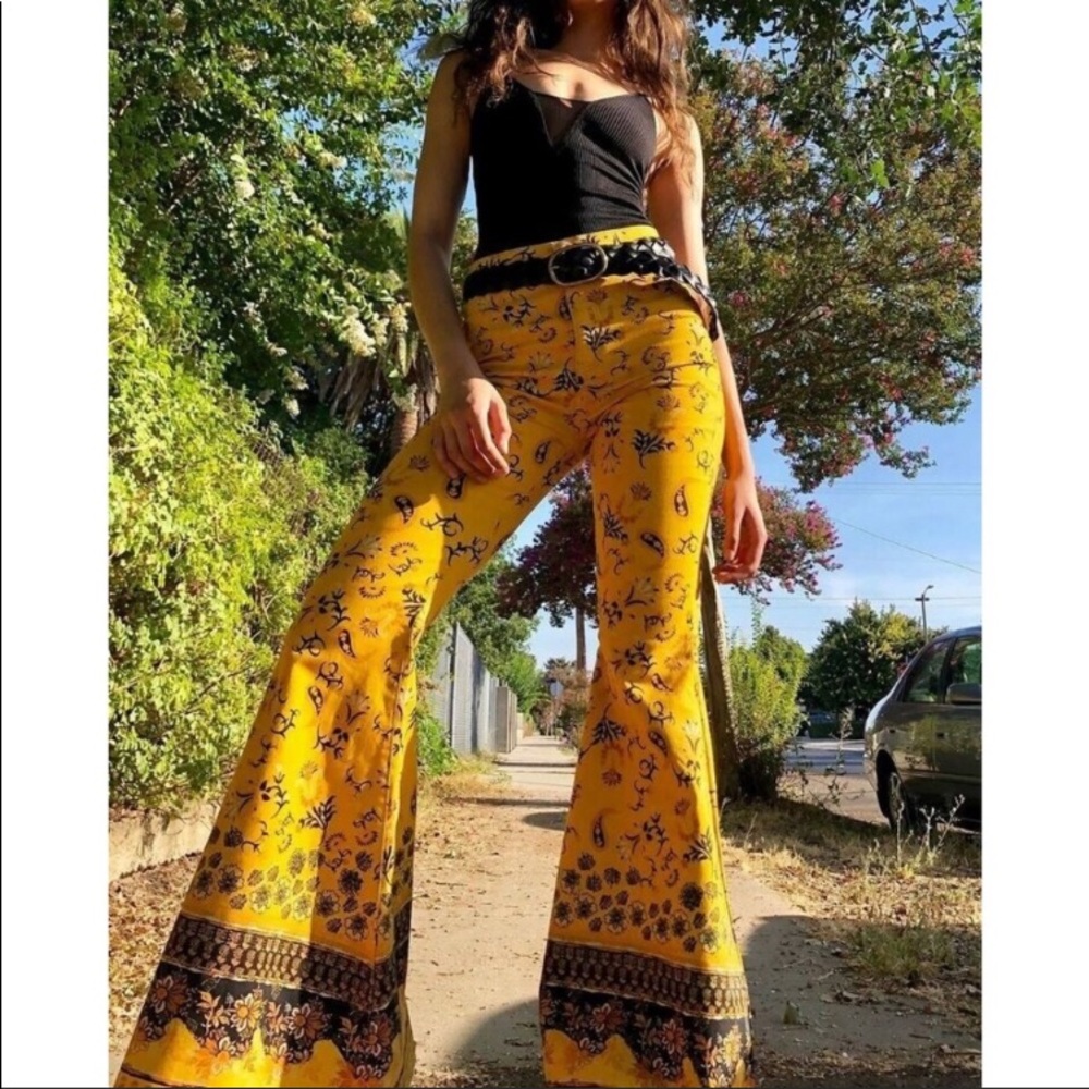 Free People Just Float in Flare Jeans Yellow 26 25 - Picture 6 of 16